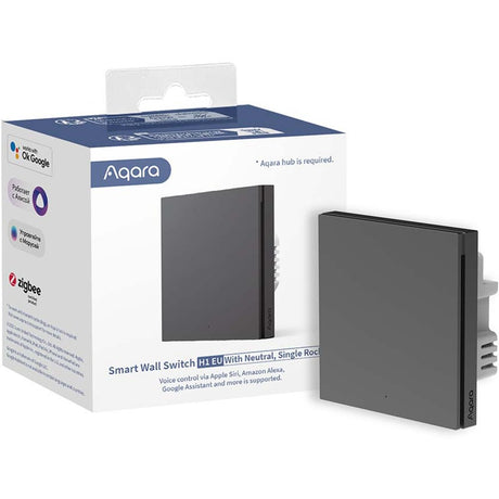 Interruttore da parete intelligente Aqara h1 interruttore singolo (antracite, zigbee 3.0, cavo neutro richiesto)