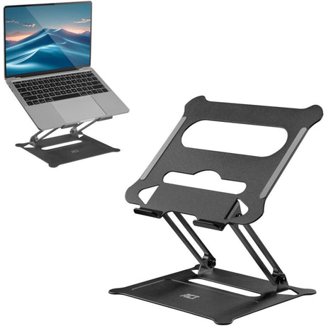 Supporto per laptop Act Connectivity, alluminio, pieghevole, regolabile in altezza in continuo (nero)