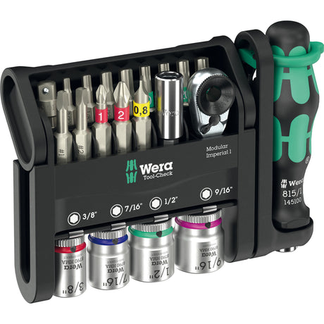 Set modulare Wera tool-check imperial 1, set di punte da 50 pezzi (nero verde)