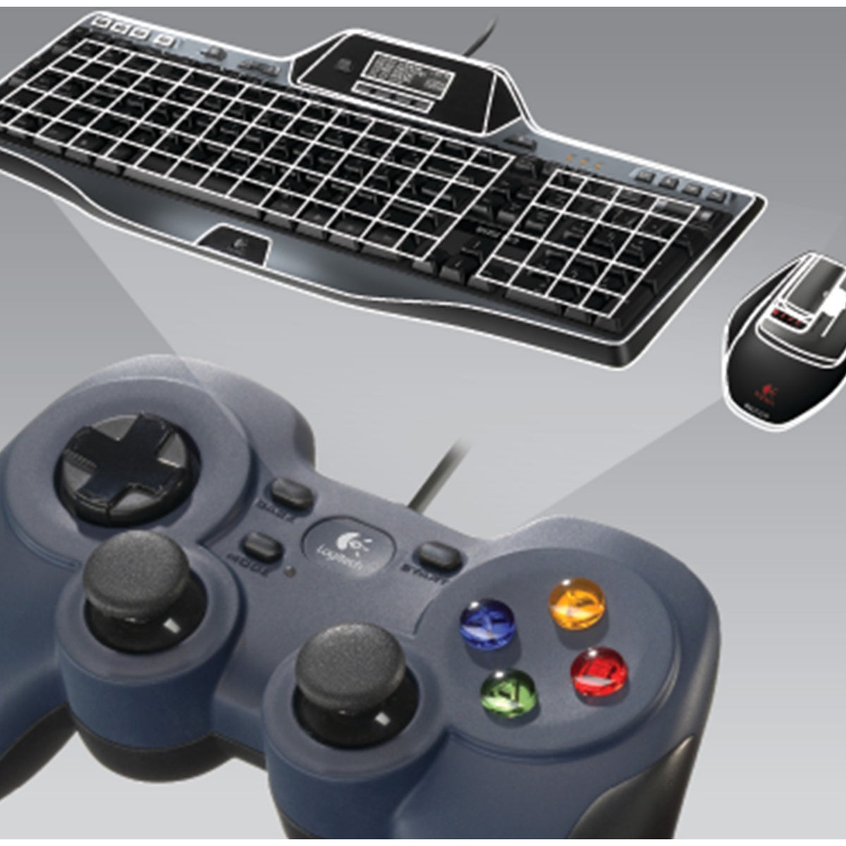 Logitech gamepad f310 (blu scuro nero)