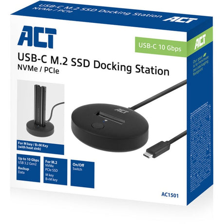Act Connectivity Docking station SSD M.2 NVMe PCIe, USB-C 3.2 Gen2 (Nero)