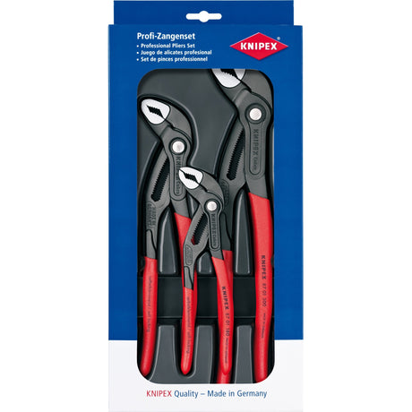Knipex cobra set 00 20 09 v02 set di pinze (rosso, 3 pezzi)