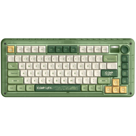 Tastiera meccanica wireless da campeggio Iqunix zx75 (verde, layout USA (QWERTY), Iqunix Moonstone Turbo, 75%, LED RGB, sostituibile a caldo, PBT double-shot, 2,4 GHz | Bluetooth 5.1 | USB-C)