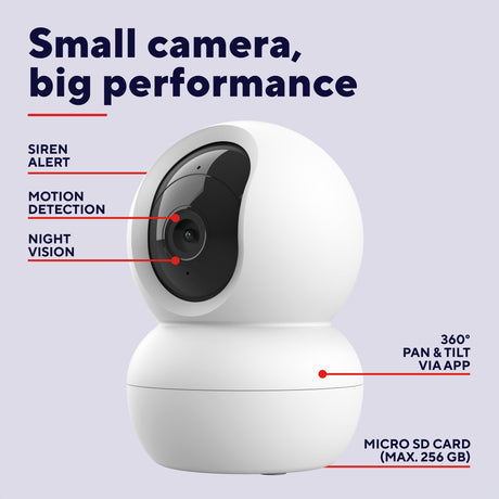 Trust telecamera di sicurezza ipcam-2800 a 360° (bianco, WiFi da 2,4 o 5 GHz)