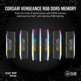 Corsair Vengeance RGB 32 GB DDR5-6000 (2x 16 GB) RAM (nero, cmh32gx5m2b6000c38, xmp 3.0)