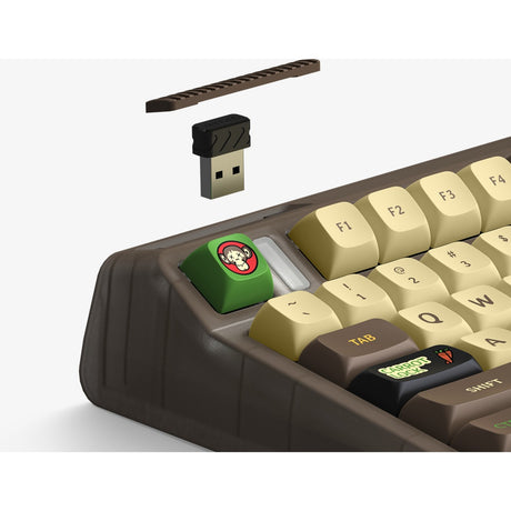 Tastiera meccanica wireless Iqunix og80 happy ape (nera, layout americano (qwerty), iqunix moonstone, 80% (tkl), LED rgb, sostituibile a caldo, pbt, 2,4 ghz | bluetooth 5.1 | usb-c)