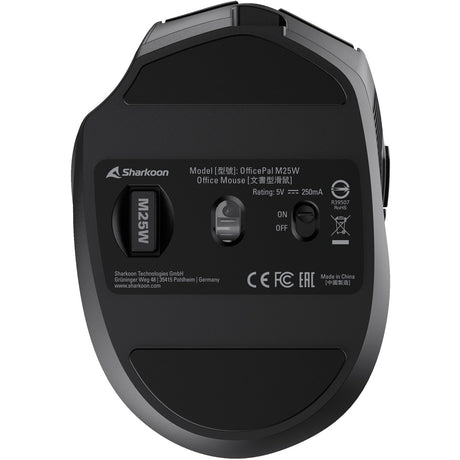 Mouse Sharkoon officepal m25w (nero, 400 - 4000 dpi, rgb, usb 2,4 ghz)