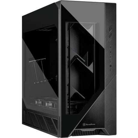 Custodia Silverstone alta f2 big tower (nera | 4x USB-A | 1x USB-C | vetro temperato)