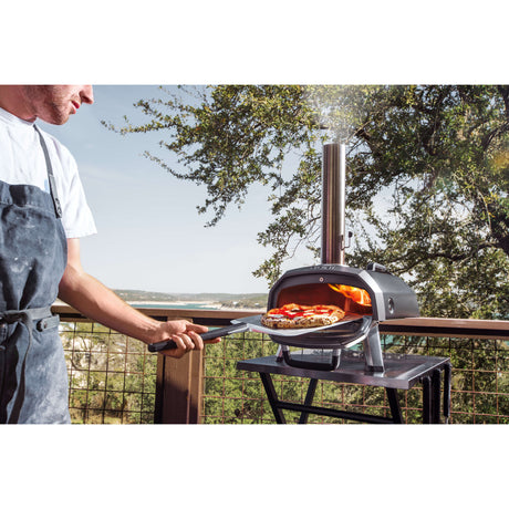 Forno per pizza multicombustibile Ooni Karu 2 (acciaio inossidabile nero, pizza 12'', legna, carbone e gas)