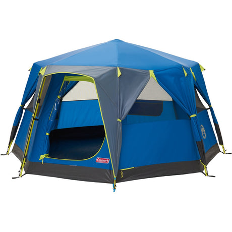 Tenda Coleman Octago - tenda 3 persone - tenda da festival - blu lime