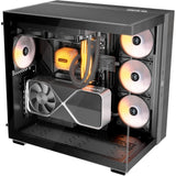Silenzio! custodia midi tower light base 600 dx (nera | 2x USB-A | 1x USB-C | RGB | finestra)