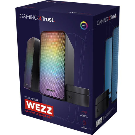 Trust GXT 611 Wezz Illuminated 2.0 RGB Set di altoparlanti Altoparlante per PC (Nero, LED RGB)
