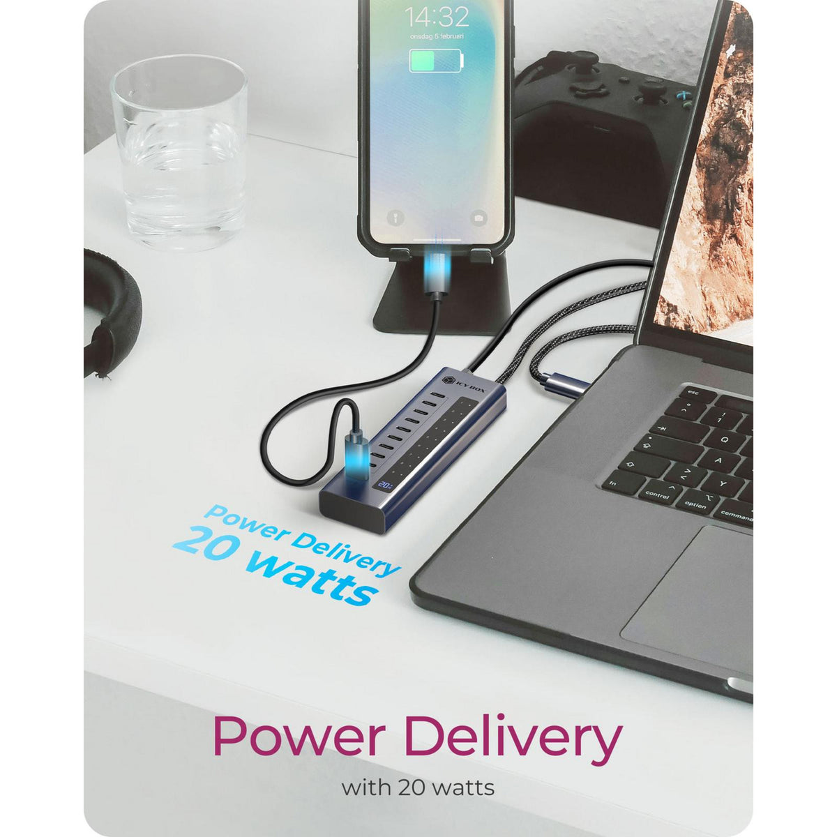 Hub USB Icy Box ib-hub1450-c31 (antracite)