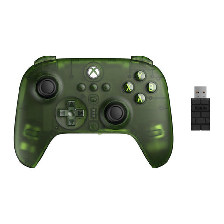 Controller 8bitdo definitivo a 3 modalità per xbox (verde trasparente, xbox serie x|s, xbox one, pc, bluetooth usb-c 2.4 ghz)