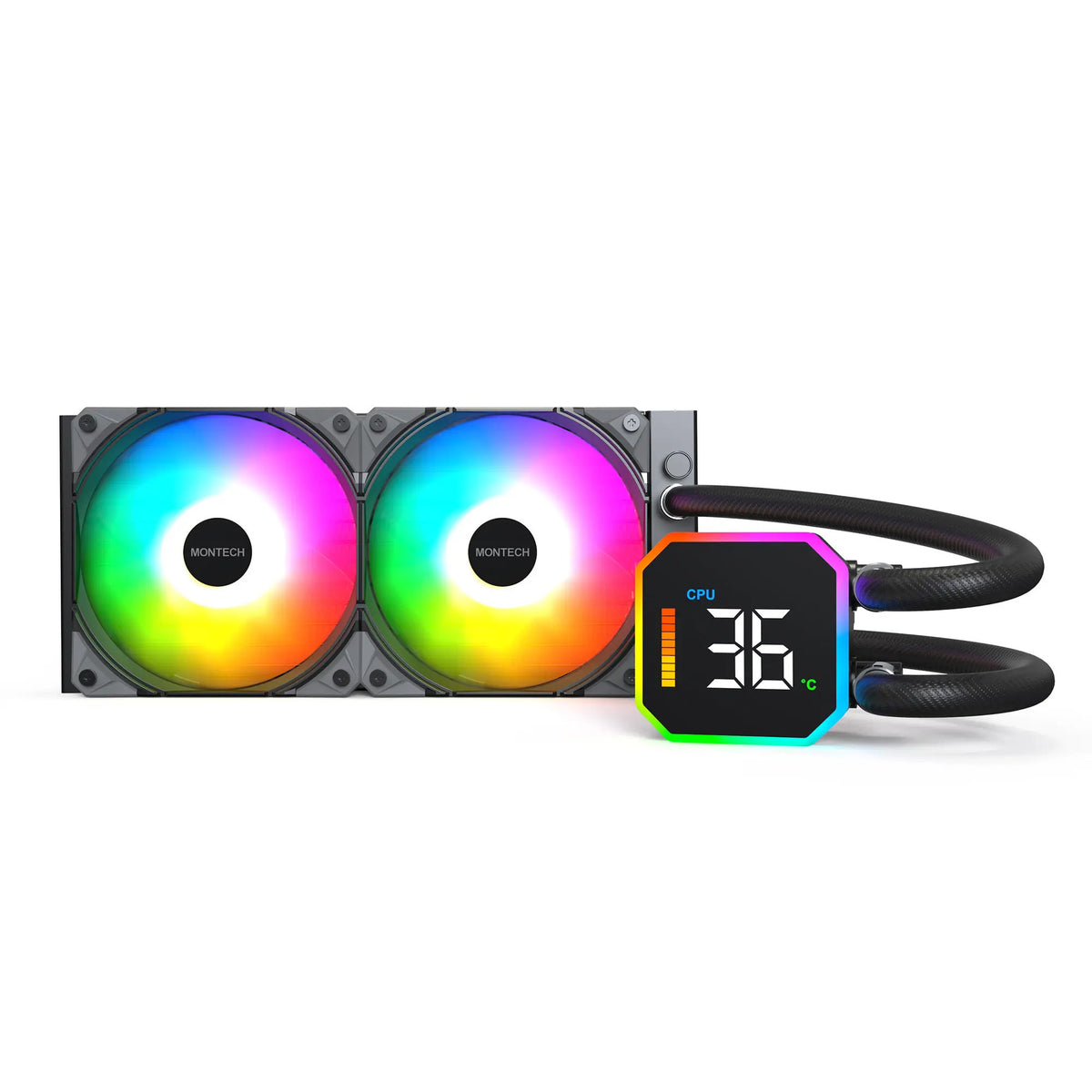Montech hyperflow digital 240 raffreddamento ad acqua (nero)