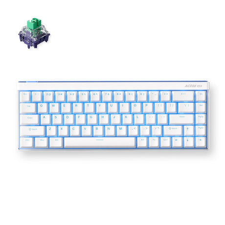 Tastiera da gioco Mchose ace 68 air effetto hall con interruttore magnetico (bianca, layout us (qwerty), kailh magnetic god, 65%, rgb, hot swap, copritasti pbt, usb-c, sensore effetto hall)