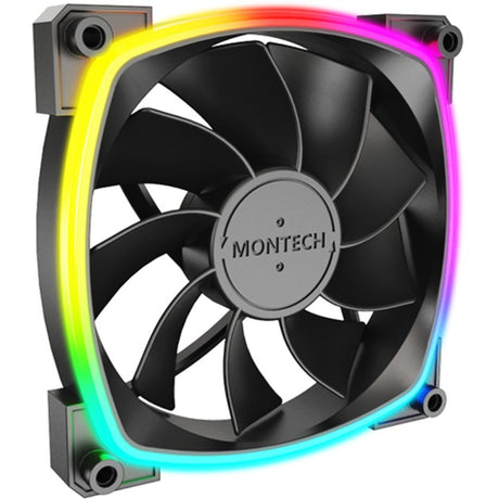Ventola per case Montech rx120 pwm rgb (nera, 120 x 25 x 120 mm, argb a 3 pin)