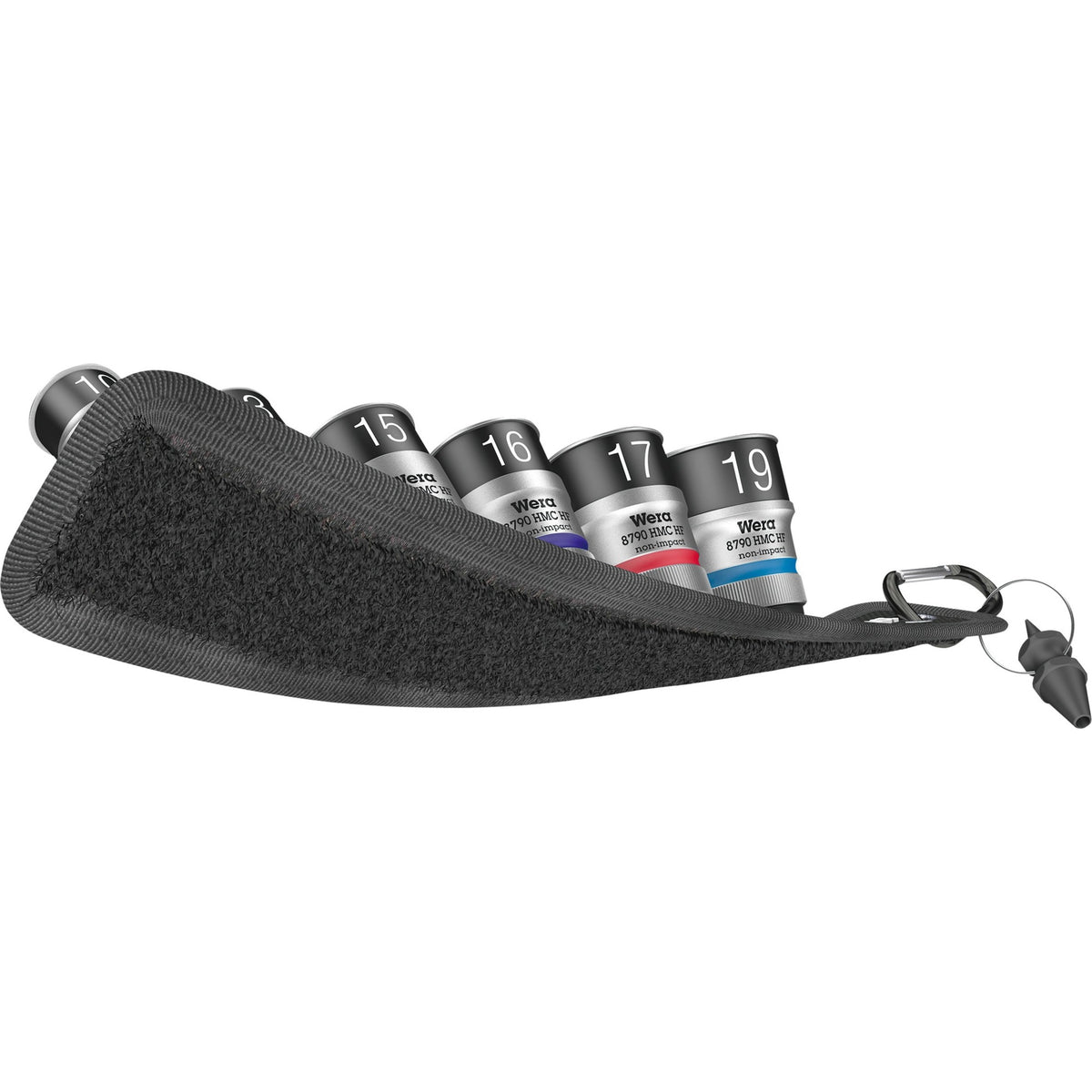 Wera belt c 1 set di bussole zyklop, 1 chiave a bussola 2 (nera, 7 pezzi, con funzione di supporto)