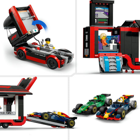 Lego City F1 Truck con set da gioco per auto F1® RB20 e AMR24 - 60445