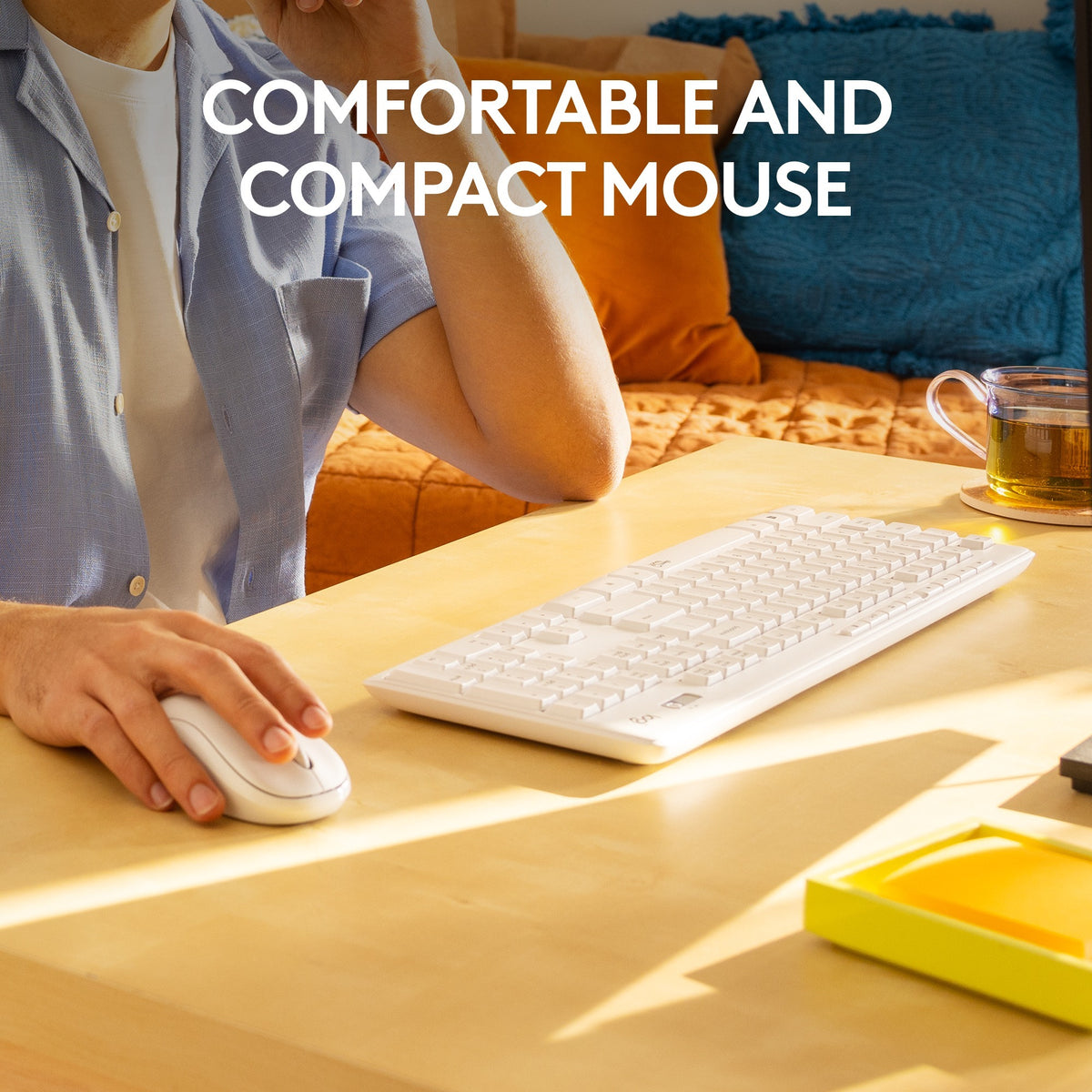 Set desktop combinato tastiera e mouse wireless silenzioso Logitech mk295 (grigio, layout internazionale USA (qwerty), 100%)