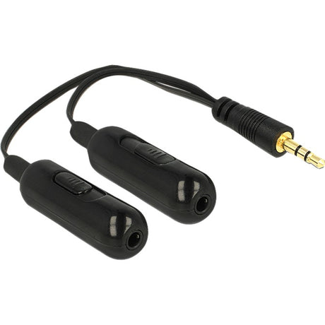 Delock 1x cavo da 3,5 mm (maschio) > 2x cavo da 3,5 mm (nero, 0,19 metri)