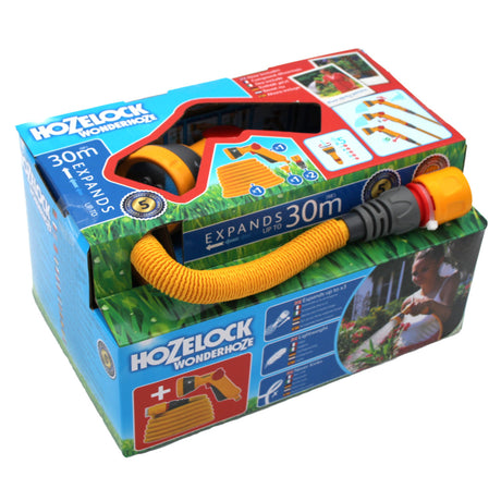 Hozelock wonderhoze 30 metri + tubo pistola multi-spray (giallo)