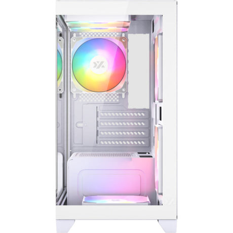 Custodia midi tower Xyz PC Gear Titanium View Lite (bianco | 2x USB-A | vetro temperato)