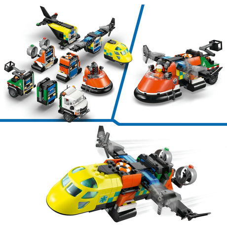Lego City Great Vehicles 60505 Remix di aereo, veicolo di servizio e hovercraft