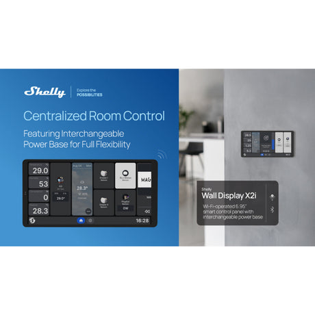 Pannello di controllo Shelly wall display x2i (nero, touchscreen, Wi-Fi 6, Bluetooth 5.4)