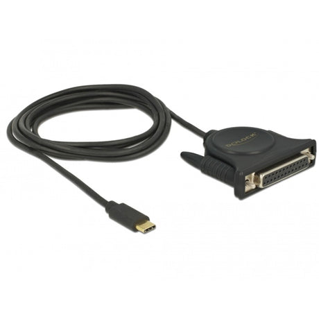 Delock USB-C 2.0 maschio > 1 x cavo parallelo DB25 femmina (nero, 1,8 metri)