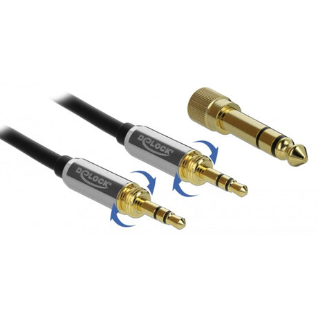 Delock cavo stereo spina da 3,5 mm a 3 pin > spina da 3,5 mm a 3 pin (nero, 5 metri)