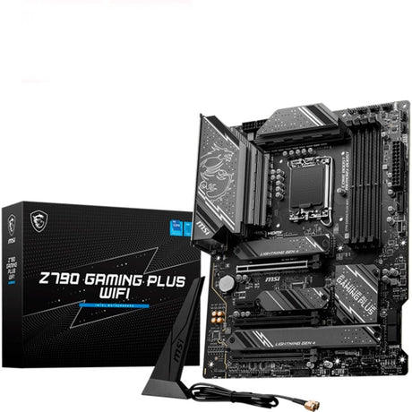 Scheda madre MSI Z790 Gaming Plus Wi-Fi Socket 1700 (grigio nero, RAID, 2,5 GB-LAN, Wi-Fi 6e, BT, Suono, ATX)
