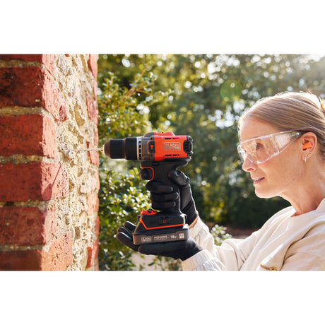 Trapano avvitatore Black+decker 18v 2.0ah (nero arancione, batteria e caricabatterie inclusi.)