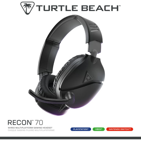 Cuffie da gioco over-ear Turtle Beach Ear Force Recon 70p nere (2024) (nere, ps4, ps5, xbox series x|s, xbox one, switch, pc, mobile)