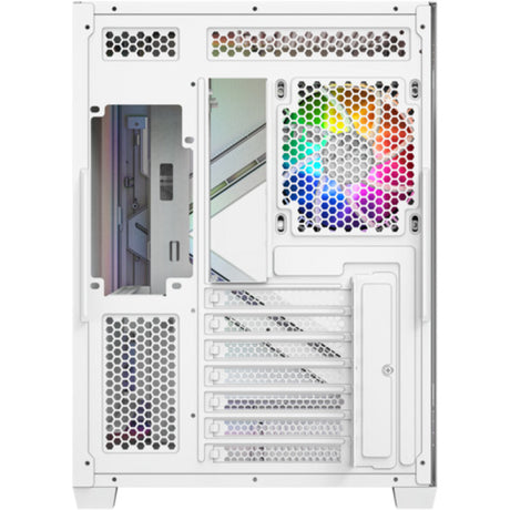 Custodia Midi Tower Xyz PC Gear Qubex (Bianco | 2x USB-A | 1x USB-C | Vetro temperato)