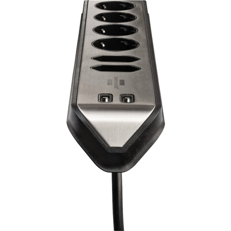 Brennerstuhl ®estilo listello di connessione angolare con funzione di ricarica USB a 6 vie 4 prese di protezione 2 euro argento nero