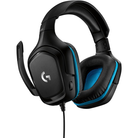 Logitech G432 Cuffie da gioco over-ear cablate con audio surround 7.1 (Nero Blu, PC, Playstation 4, Playstation 5, Xbox One, Xbox Series X|S, Nintendo Switch)