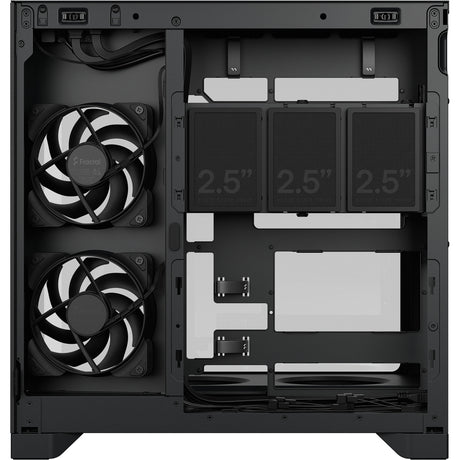 Custodia midi tower pop 2 vision dal design frattale (nero | 1x USB-A | 1x USB-C | vetro temperato)