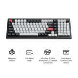 Keychron q5 he tastiera personalizzata wireless qmk (bianca, layout us (qwerty), nebulosa magnetica gateron double-rail, 96%, led rgb, osa double-shot pbt, hot swap, manopola, 2.4ghz | bluetooth 5.1 | usb-c)