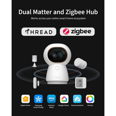 Hub per fotocamera Aqara g350 (bianco, doppia lente, 4k 2,5k, 360°)