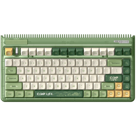 Tastiera meccanica wireless da campeggio Iqunix og80 (verde, layout us (qwerty), rosso ciliegia mx, 80% (tkl), led rgb, sostituibile a caldo, pbt, 2.4ghz | bluetooth 5.1 | usb-c)