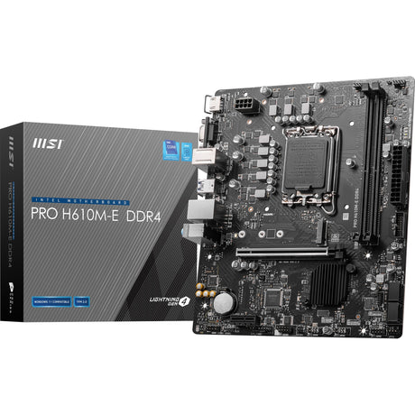 Scheda madre MSI Pro H610M-E DDR4 Socket 1700 (nera, GB-LAN, audio, µATX)