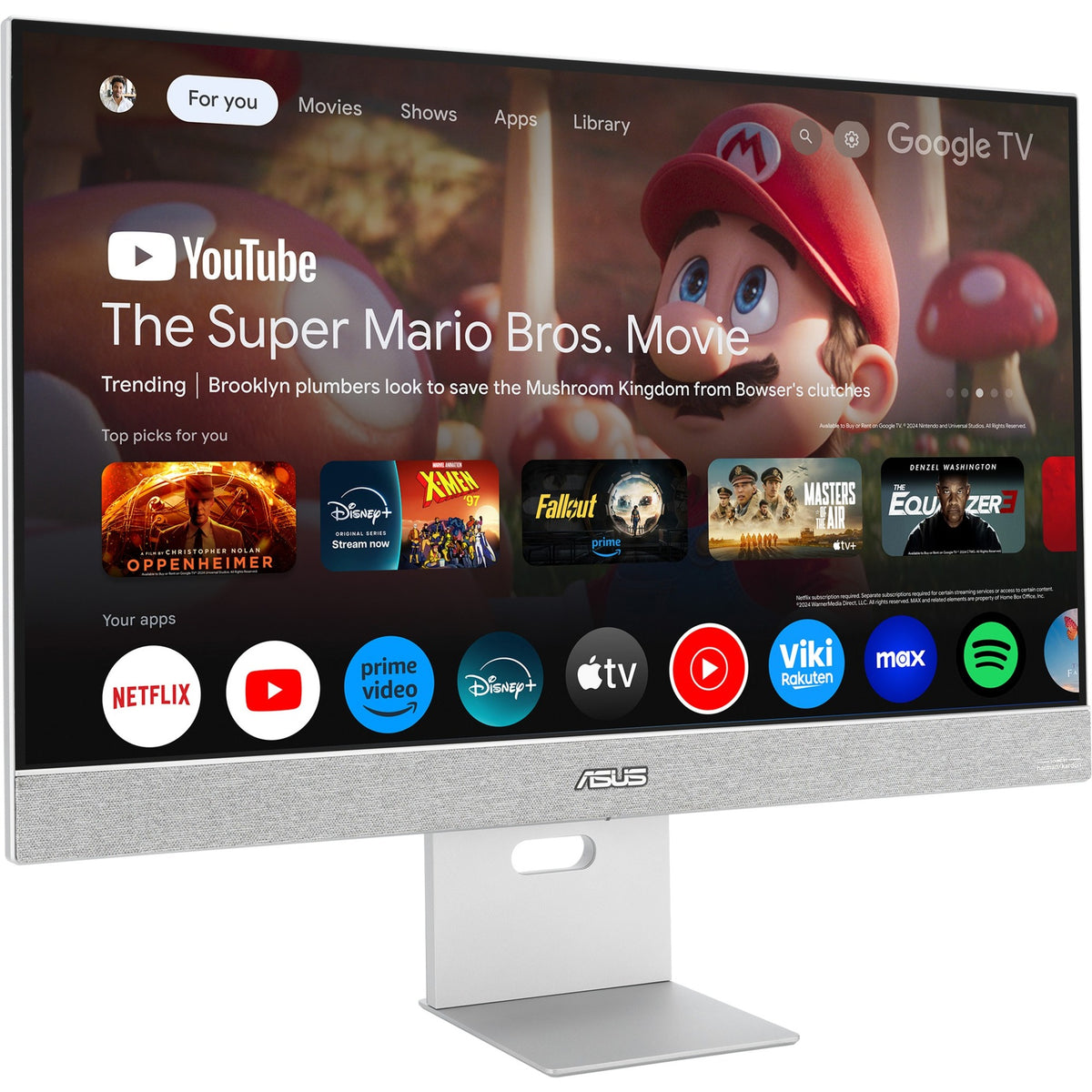 Monitor Asus Zenscreen Smart MS27UC 27 4K UHD (grigio, DisplayPort, HDMI, USB-C, audio, WLAN, Android 11)