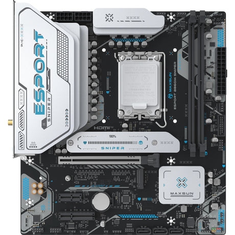 Scheda madre Maxsun MS-Esport B860M Sniper WiFi Socket 1851 (nera, RAID, 2,5 GB-LAN, WLAN, BT, audio, µATX)