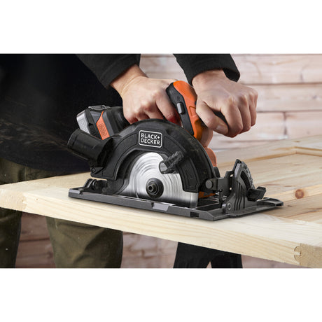 Sega circolare senza spazzole Black+decker 18v Sega circolare manuale da 165 mm (nero arancione, batteria e caricabatterie non inclusi)
