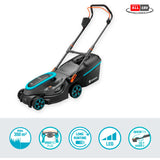 Gardena powermax 37 36v p4a pronto all'uso - tosaerba a batteria - 37 cm - incl. 2 batterie