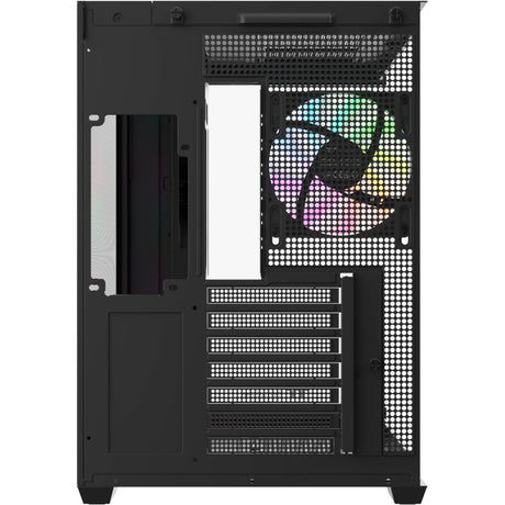 Custodia midi tower Thermaltake view 380 ws argb (colore legno nero | 2x USB-A | 1x USB-C | RGB | vetro temperato)