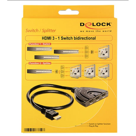 Delock HDMI 3 > 1 interruttore Interruttore HDMI (nero, 60 centimetri)
