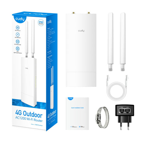 Cudy router wi-fi indoor outdoor 4G ac1200 (bianco)