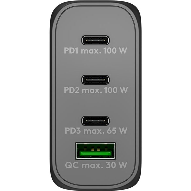 Caricabatterie rapido multiporta USB-C PD Goobay (100 W) (nero)